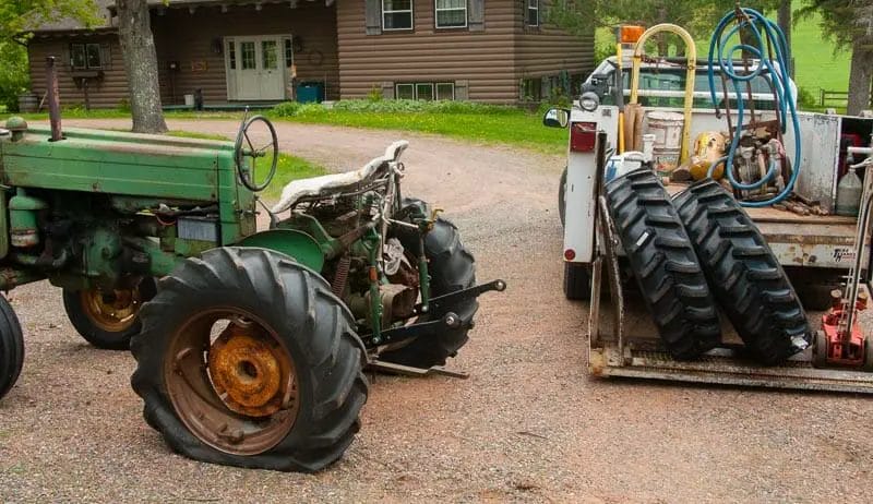 How to Add Liquid Ballast to Tractor Tires